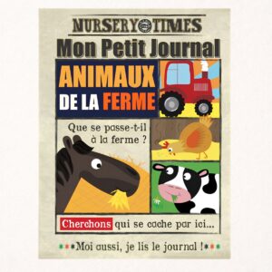 Livre bébé en tissu | Journal Animaux de la ferme 1 Livre bébé en tissus - Journal crinkly Animaux de la ferme - Poppik