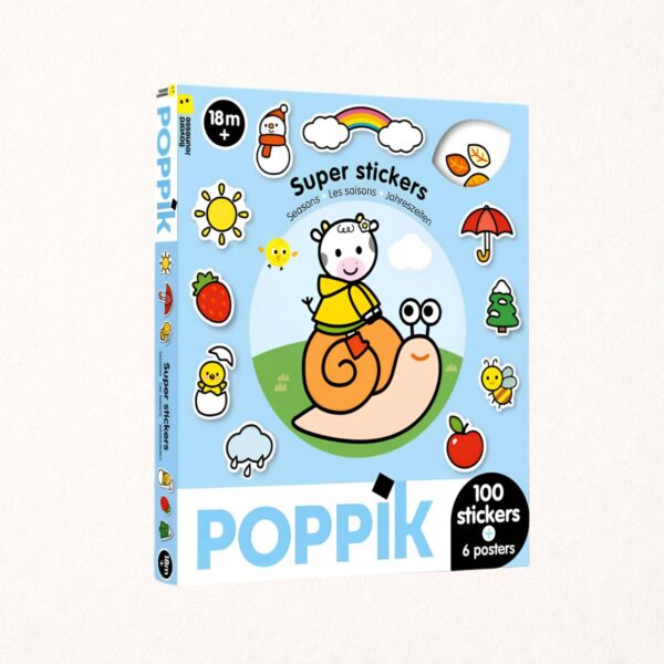 6 posters + 100 stickers Les animaux - Poppik