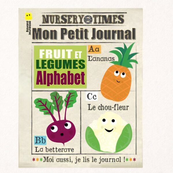Livre bébé en tissus - Journal crinkly Fruits et légumes - Poppik