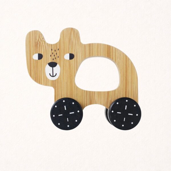 jouet à pousser en bois Ours contrasté Wee gallery
