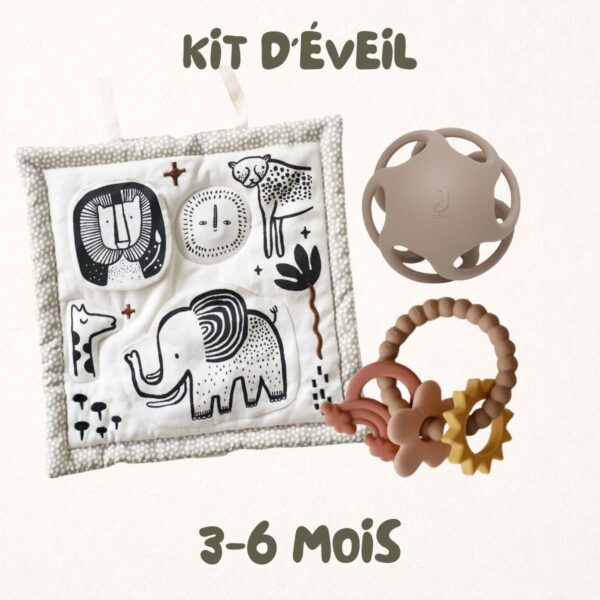 Kit d'éveil bébé J'attrape 3-6 mois - coffret cadeau bébé happy nounette