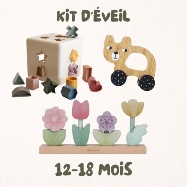 Kit d'éveil bébé Je manipule 12-18 mois - coffret cadeau bébé happy nounette