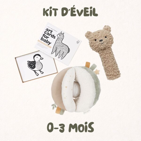 kit d'éveil mes premières decouvertes coffret cadeau pour bébé 0 à 3 mois