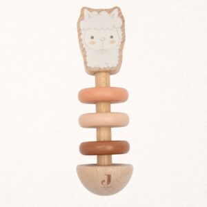Hochet en bois | Alpaga 1 hochet en bois bébé Alpaga - Jollein