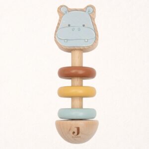 Hochet en bois | Hippo 1 hochet en bois bébé Hippo - Jollein