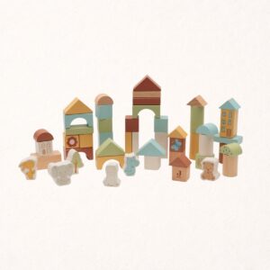 Set de 50 blocs en bois | Jollies 1 set de 50 blocs en bois bébé Jollies - Jollein